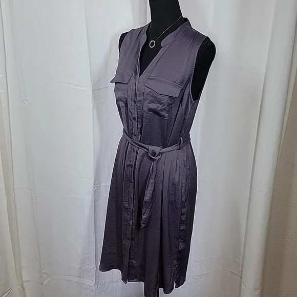 Motherhood Maternity Sleeveless Button-up Dress w/Belt - Picture 13 of 16
